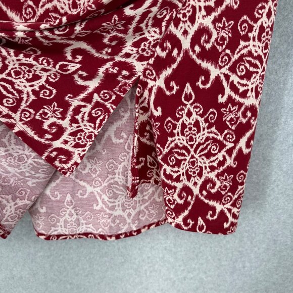 LulaRoe Womens Perfect T Shirt LOT of 2 Size L Floral Geo Print Black Red NEW - Picture 2 of 14